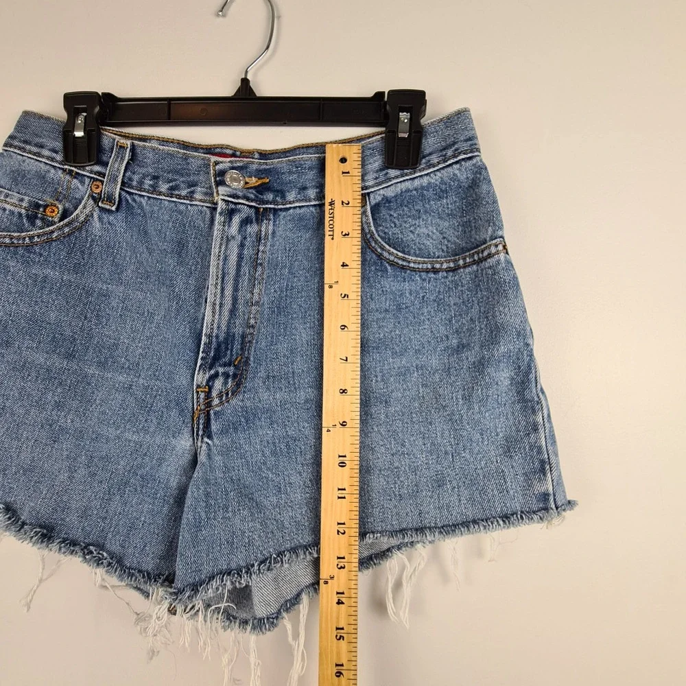 Levis 550 Classic Relaxed High Rise Cut Off Denim Shorts Blue Womens‎ Size 12 L